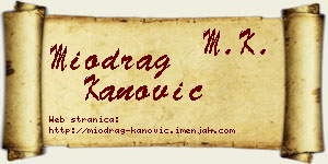 Miodrag Kanović vizit kartica